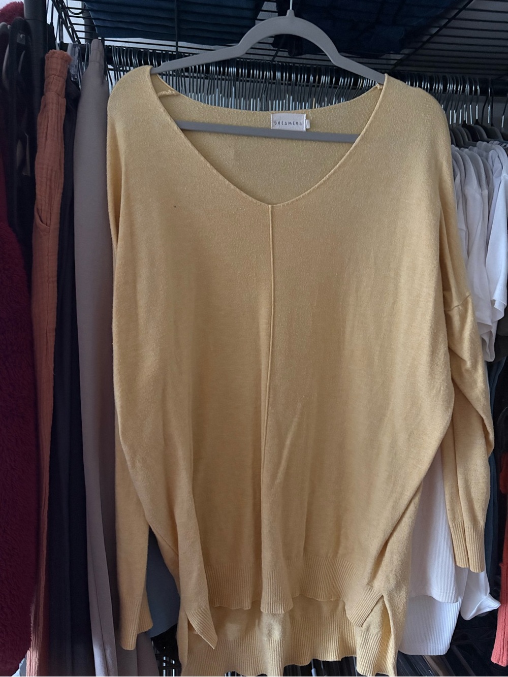 Dreamers Pale Yellow V-Neck Sweater